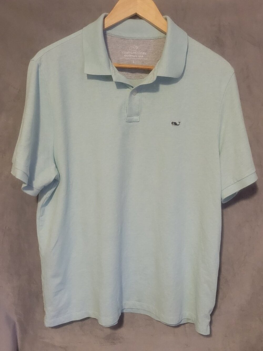 Vineyard Vine Edgartown Pique Polo Aqua Haze Men's Large Shirt